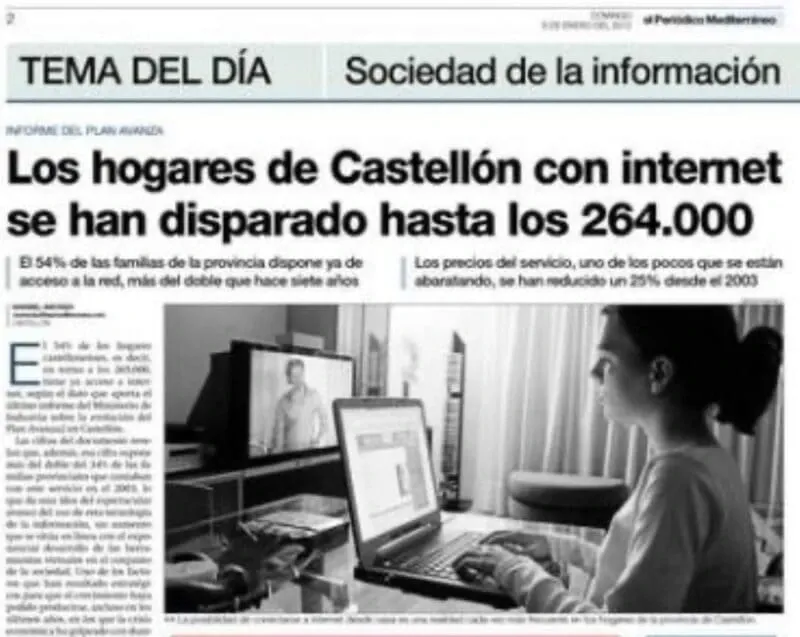 Consulta del acceso a internet en Mediterráneo de Castellón